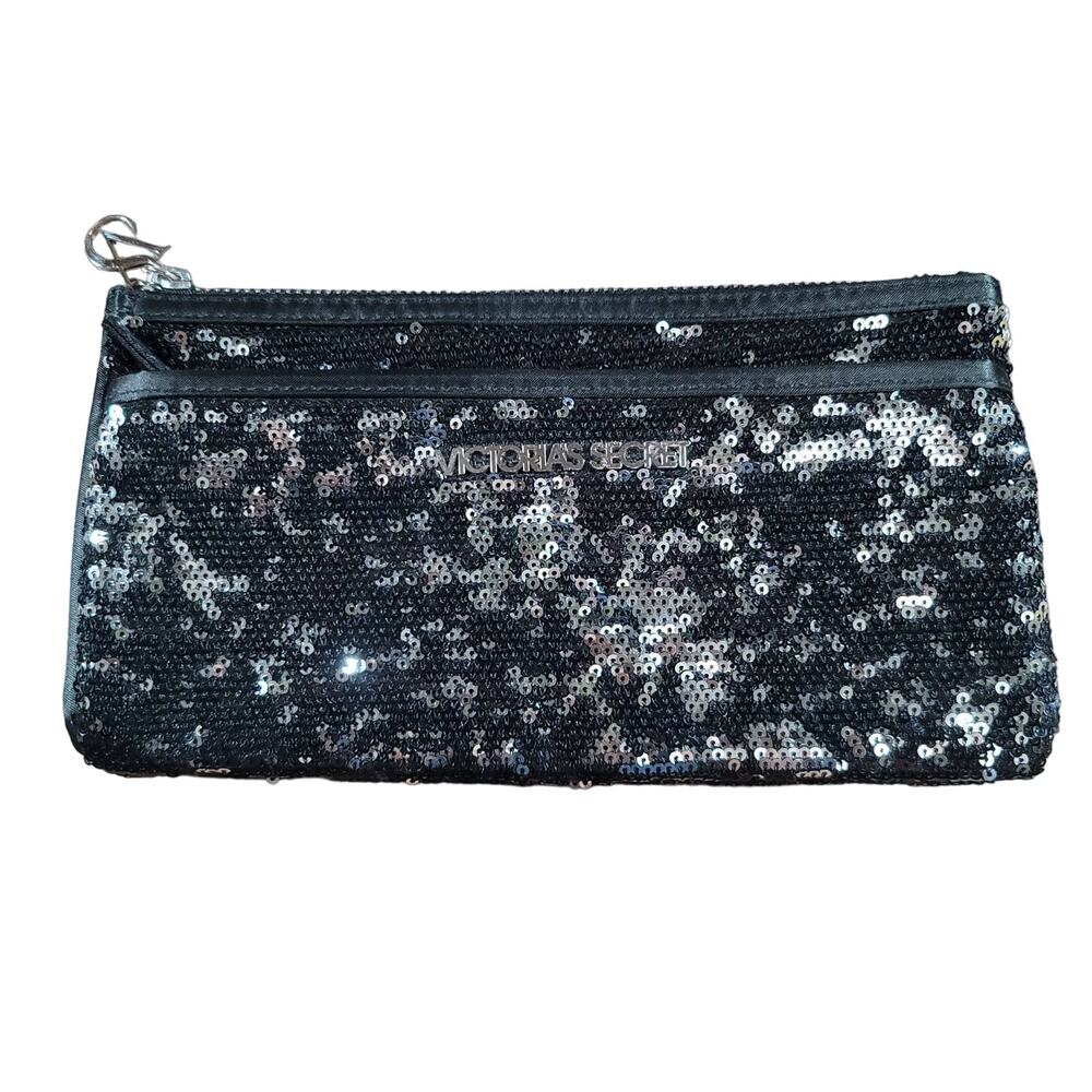 Victoria Secret Clutch Sequin Night Hand Purse Bag Make Up Bag